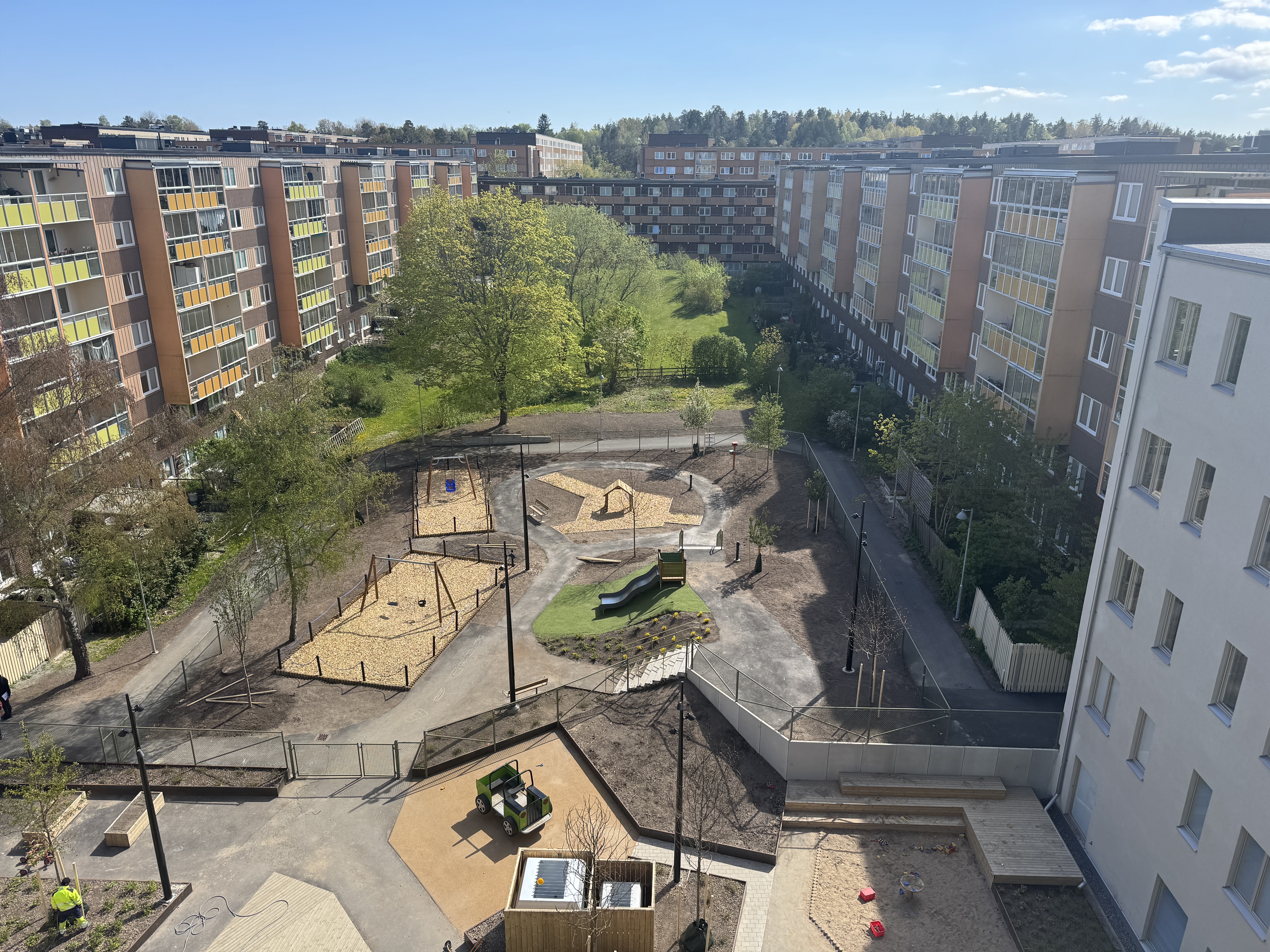 Utsikt över förskolan gård